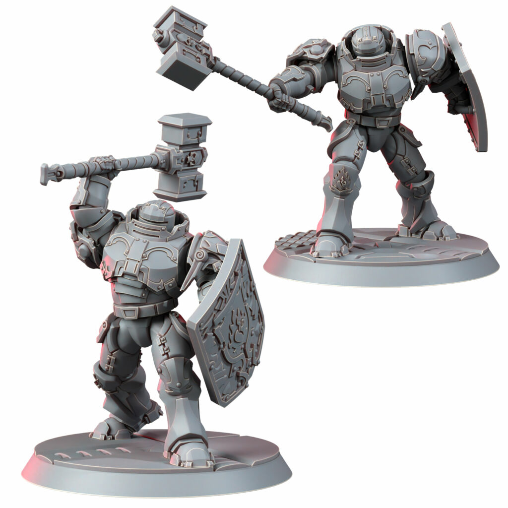 Crimson Knights Shocktroop Captain, proxy miniature, character, 28mm heroic scale unpainted resin