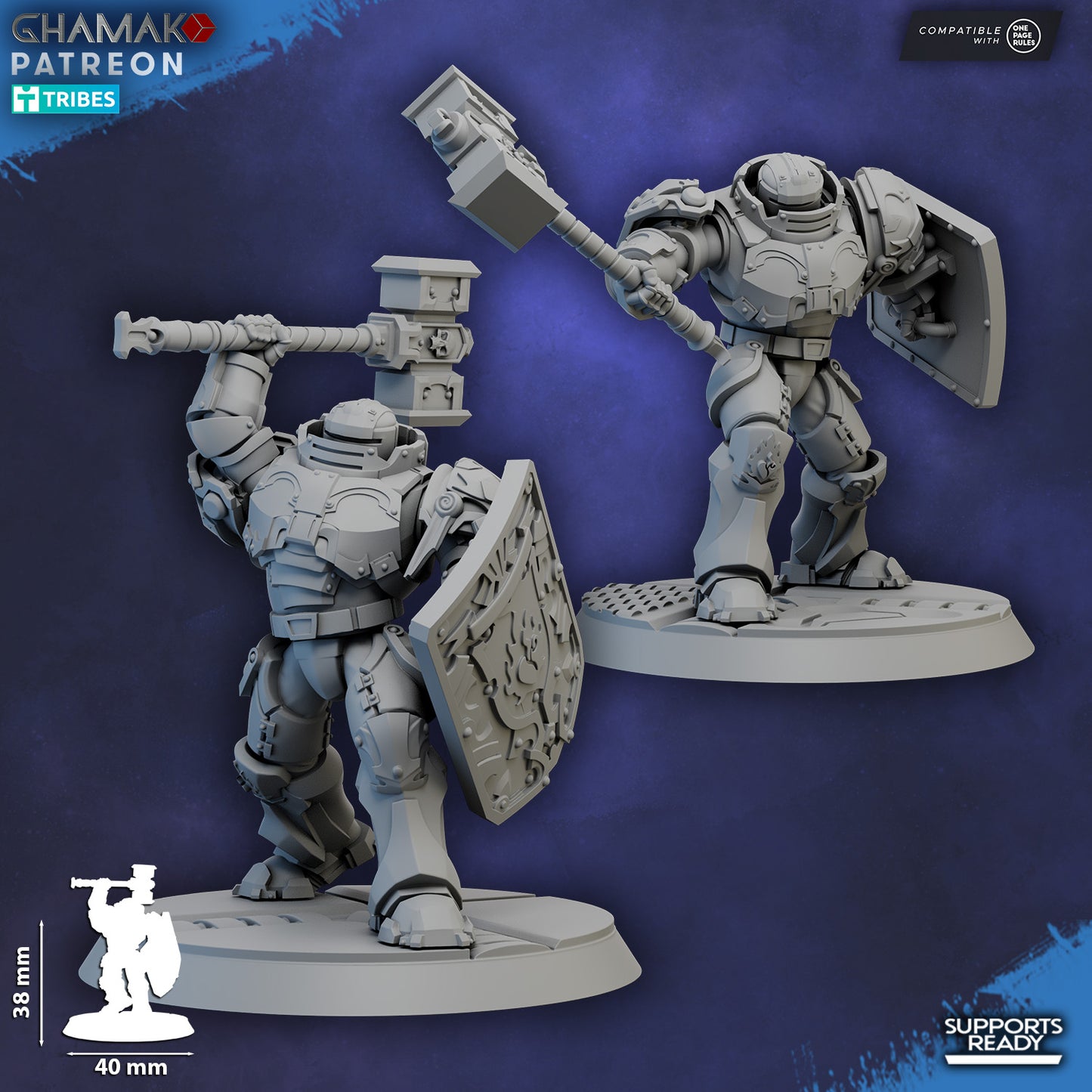 Crimson Knights Shocktroop Captain, proxy miniature, character, 28mm heroic scale unpainted resin, view 5