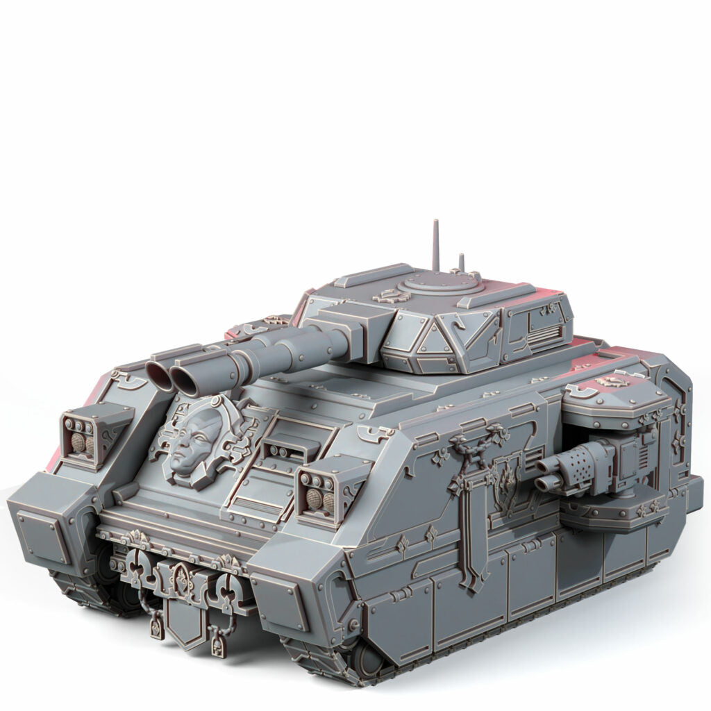 Crimson Knights Tactical Tank, proxy miniature, 28mm heroic scale unpainted resin