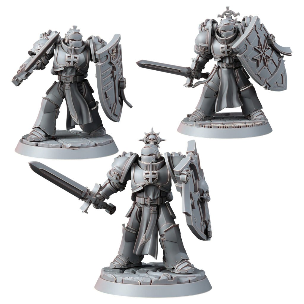 Crusader Knights Sanctified Crusaders, proxy miniature, terrain, 28mm heroic scale unpainted resin