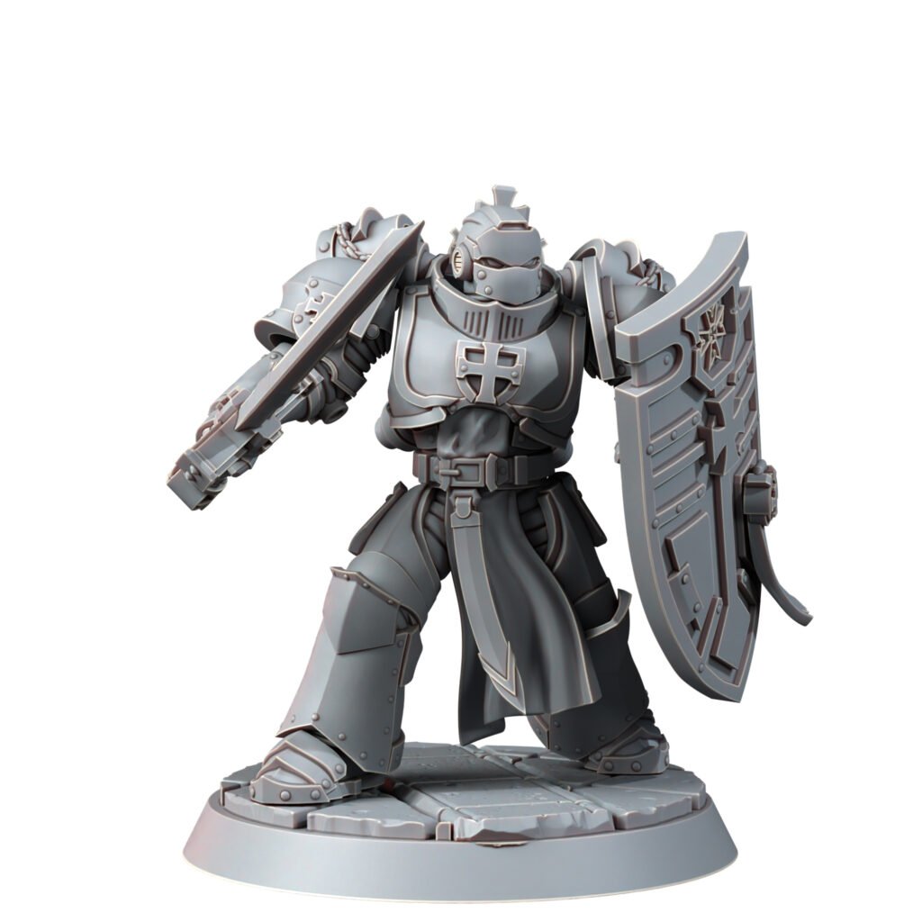 Crusader Knights Sanctified Crusaders, proxy miniature, terrain, 28mm heroic scale unpainted resin, view 3