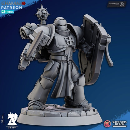 Crusader Knights Sanctified Crusaders, proxy miniature, terrain, 28mm heroic scale unpainted resin, view 4