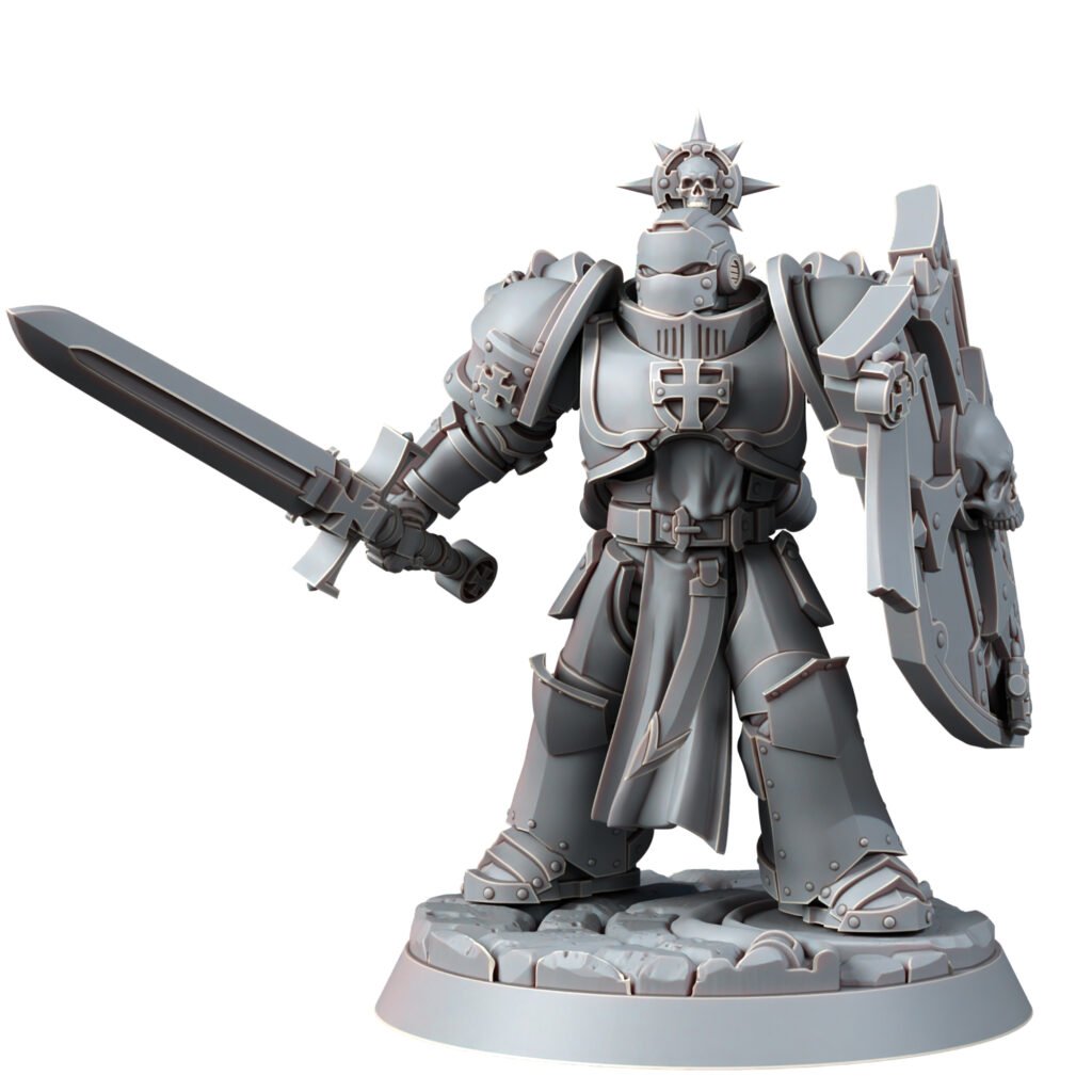 Crusader Knights Sanctified Crusaders, proxy miniature, terrain, 28mm heroic scale unpainted resin, view 5