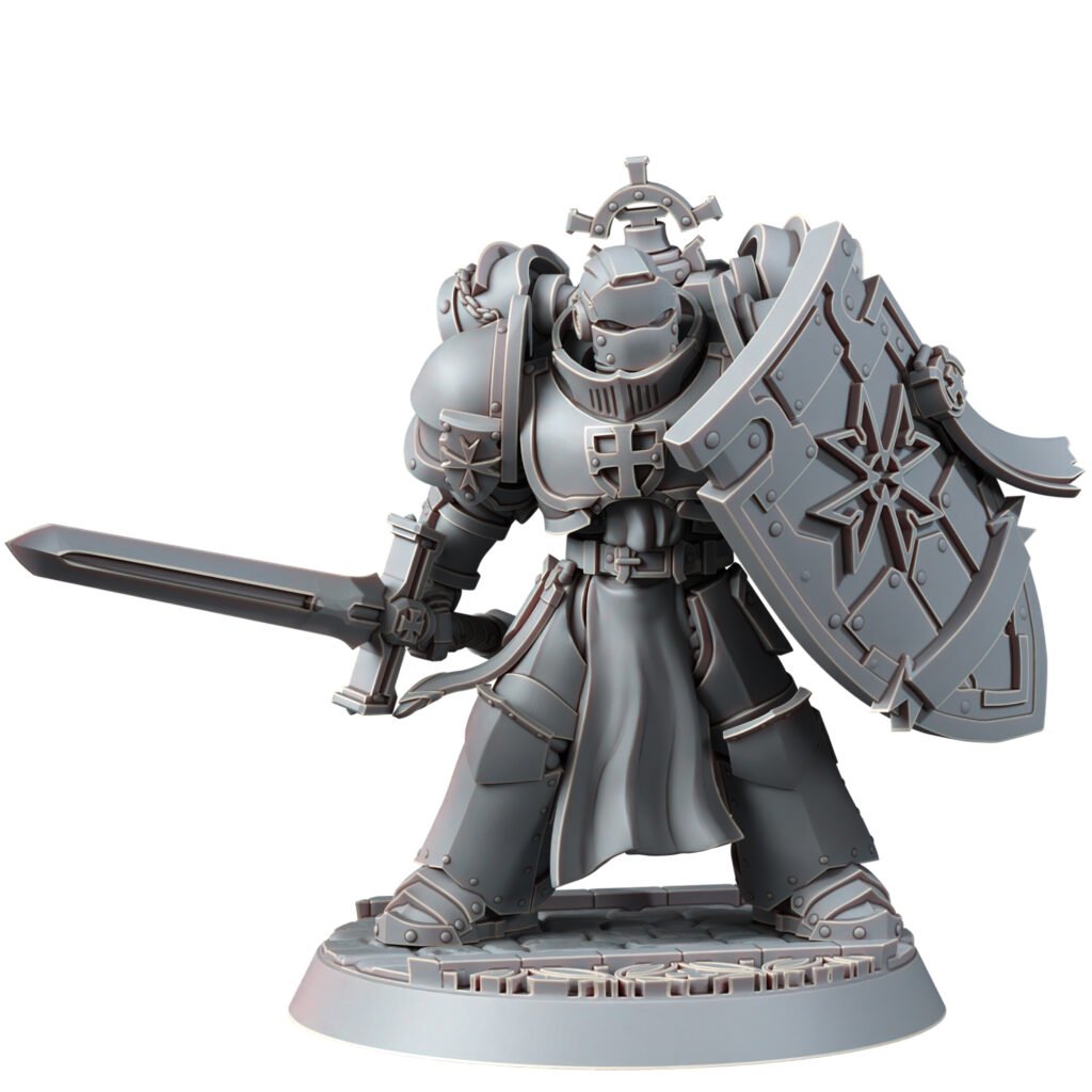 Crusader Knights Sanctified Crusaders, proxy miniature, terrain, 28mm heroic scale unpainted resin, view 7