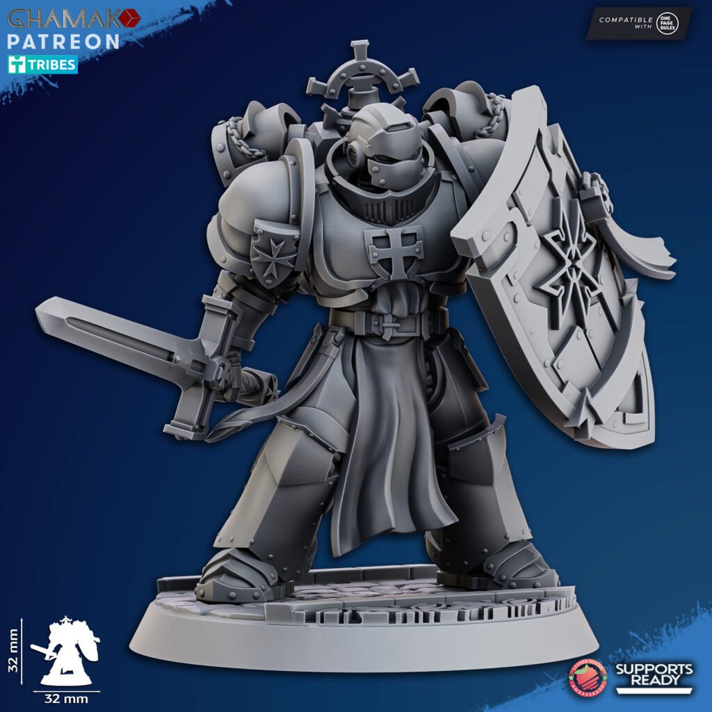 Crusader Knights Sanctified Crusaders, proxy miniature, terrain, 28mm heroic scale unpainted resin, view 8