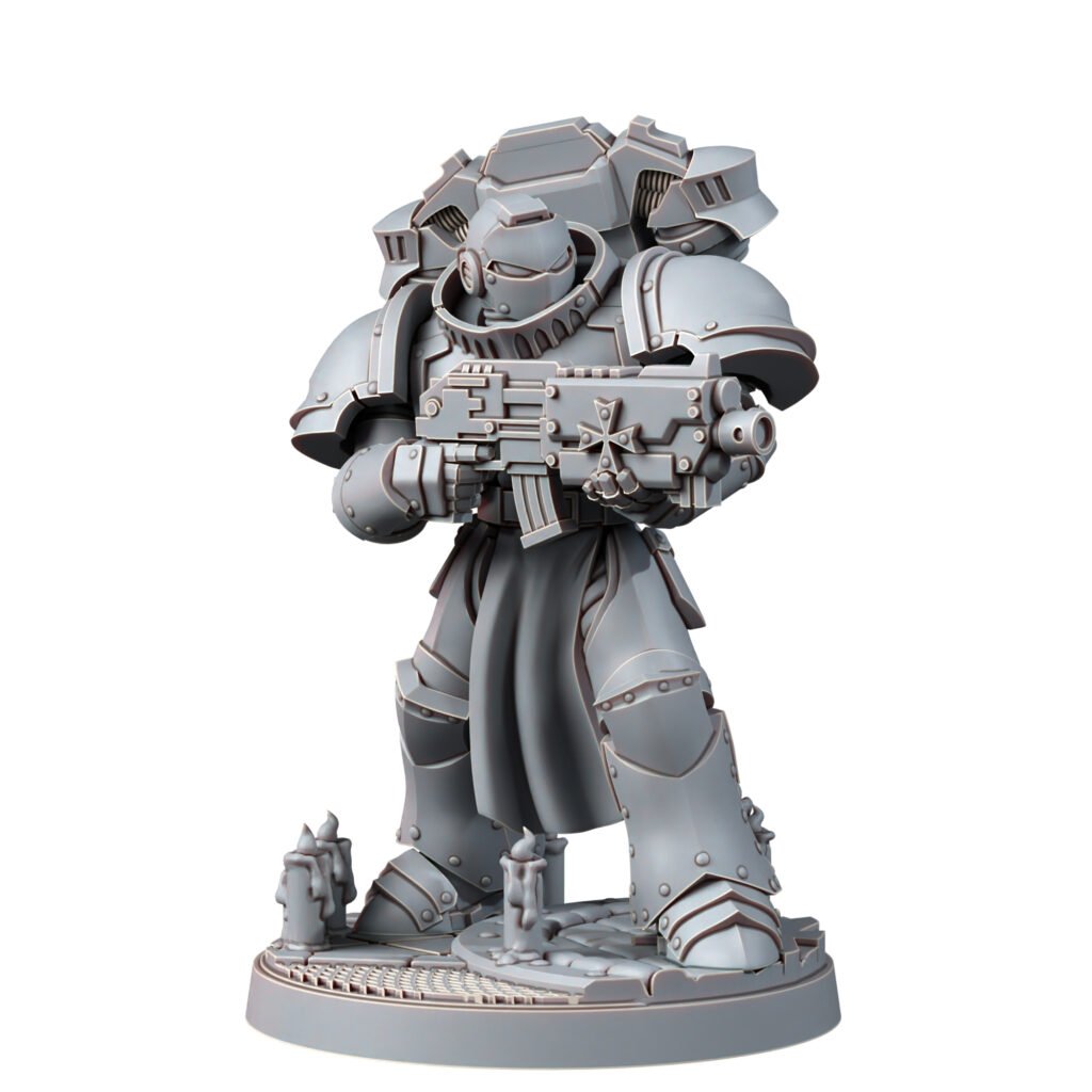 Crusader Knights Temple Militum (10 Units), proxy miniature, squad, 28mm heroic scale unpainted resin, view 5