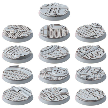 Space Knights 32 Mm Bases (13 Units), resin miniature bases, squad, 28mm heroic scale unpainted resin