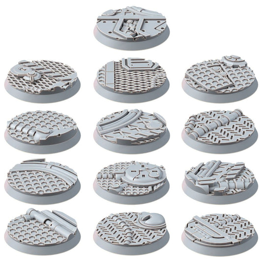 Space Knights 32 Mm Bases (13 Units), resin miniature bases, squad, 28mm heroic scale unpainted resin