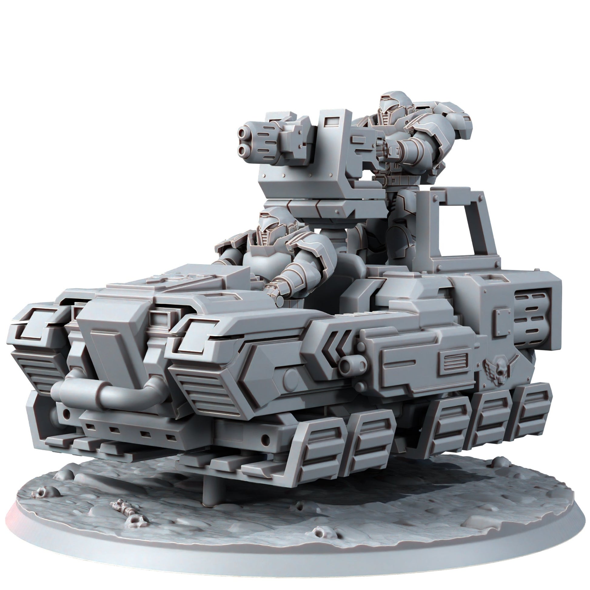 Space Knights Armored Exploret Atv, proxy miniature, 28mm heroic scale unpainted resin, view 2