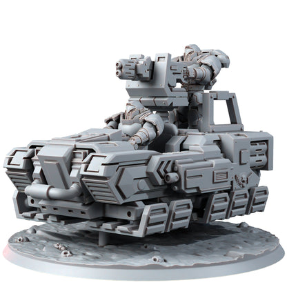 Space Knights Armored Exploret Atv, proxy miniature, 28mm heroic scale unpainted resin, view 2