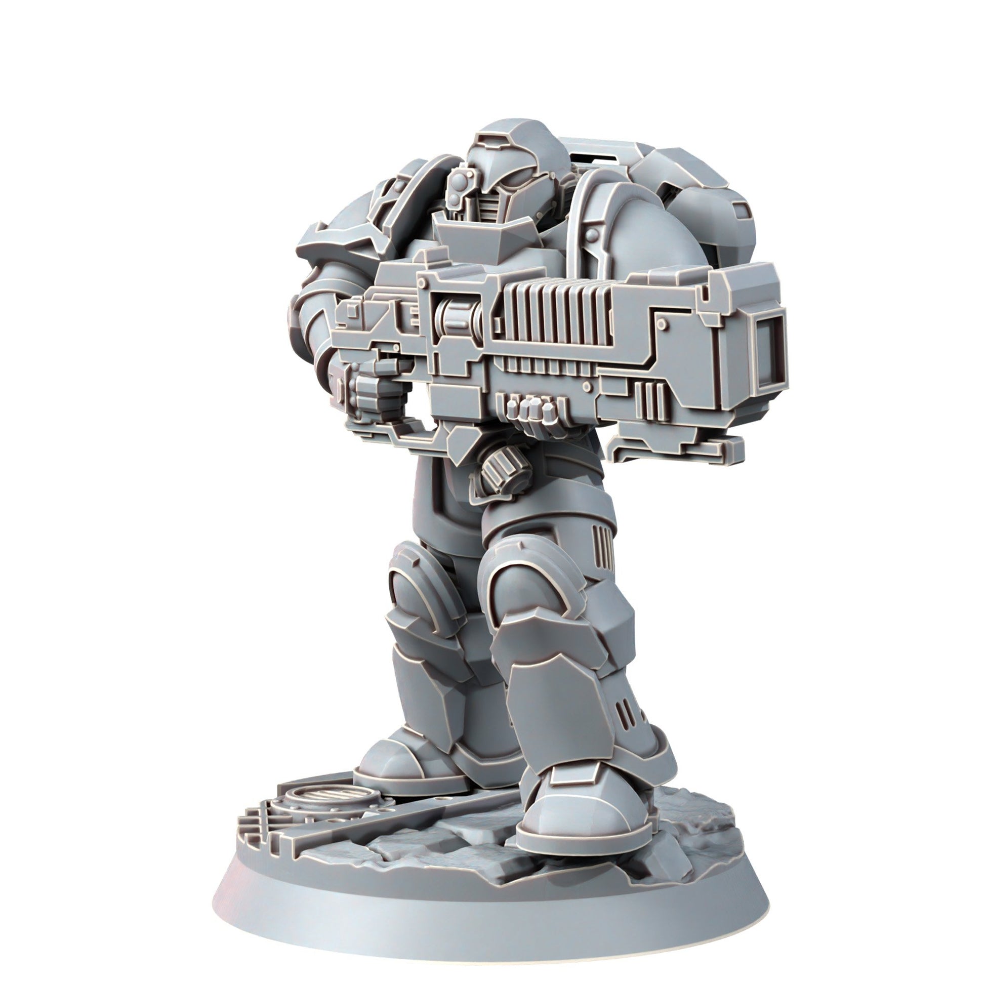 Space Knights Assault Plasma Devastator (10 Units), proxy miniature, squad, 28mm heroic scale unpainted resin, view 3