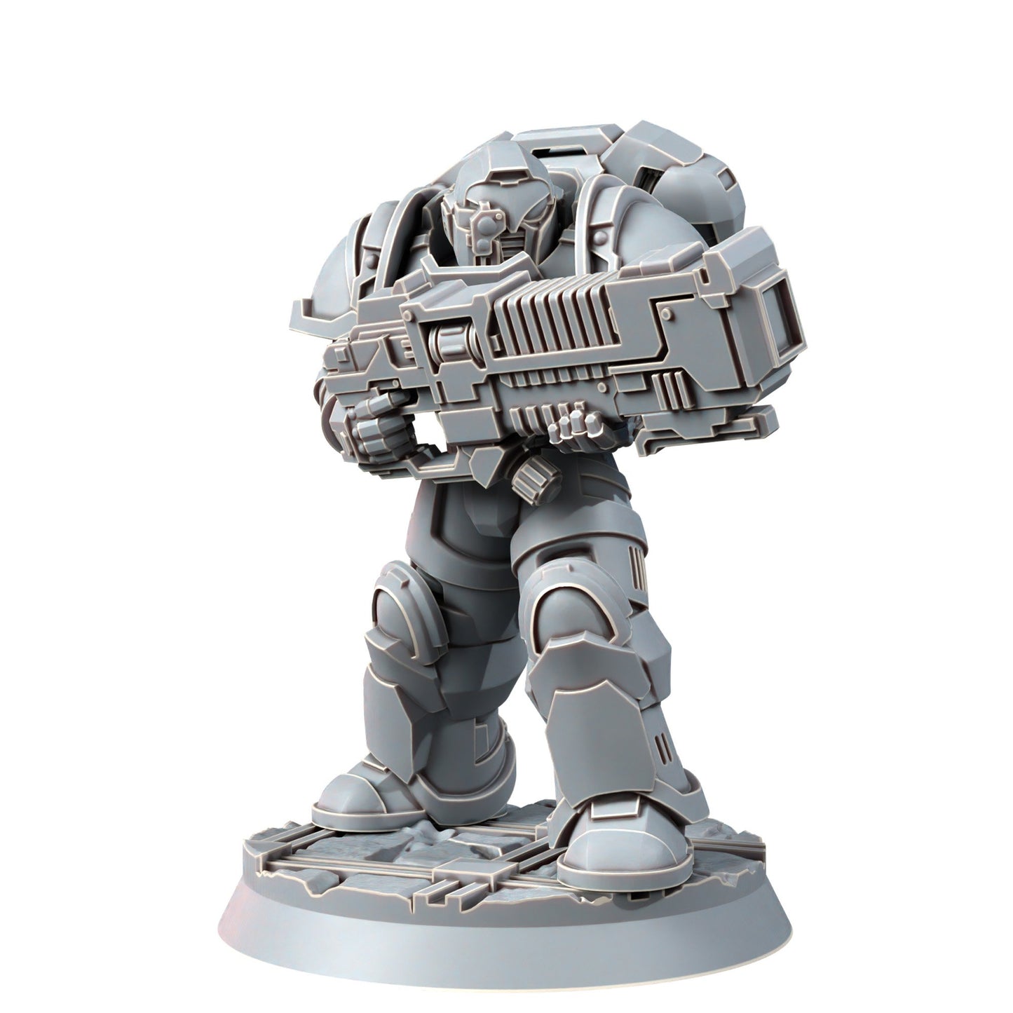 Space Knights Assault Plasma Devastator (10 Units), proxy miniature, squad, 28mm heroic scale unpainted resin, view 4