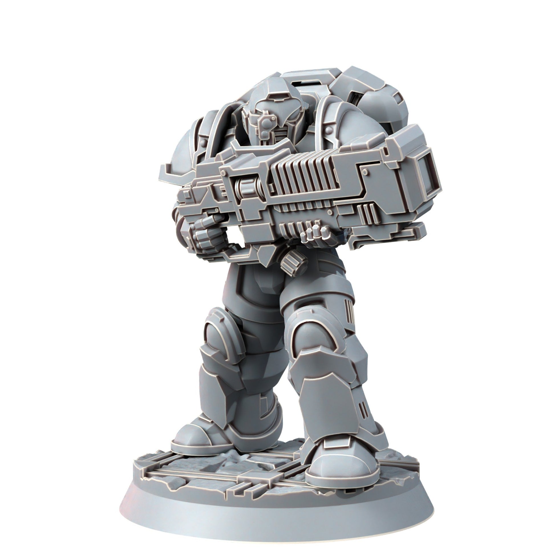 Space Knights Assault Plasma Devastator (10 Units), proxy miniature, squad, 28mm heroic scale unpainted resin, view 4