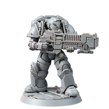 Space Knights Assault Plasma Devastator (10 Units), proxy miniature, squad, 28mm heroic scale unpainted resin, view 5
