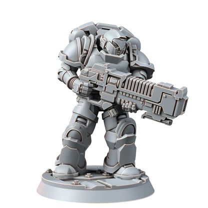 Space Knights Assault Plasma Devastator (10 Units), proxy miniature, squad, 28mm heroic scale unpainted resin, view 6