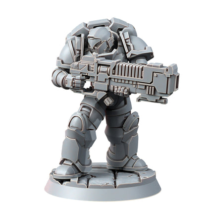Space Knights Assault Plasma Devastator (10 Units), proxy miniature, squad, 28mm heroic scale unpainted resin, view 8