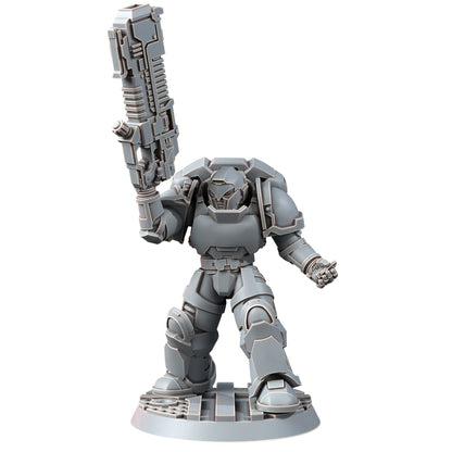 Space Knights Assault Plasma Devastator (10 Units), proxy miniature, squad, 28mm heroic scale unpainted resin, view 9