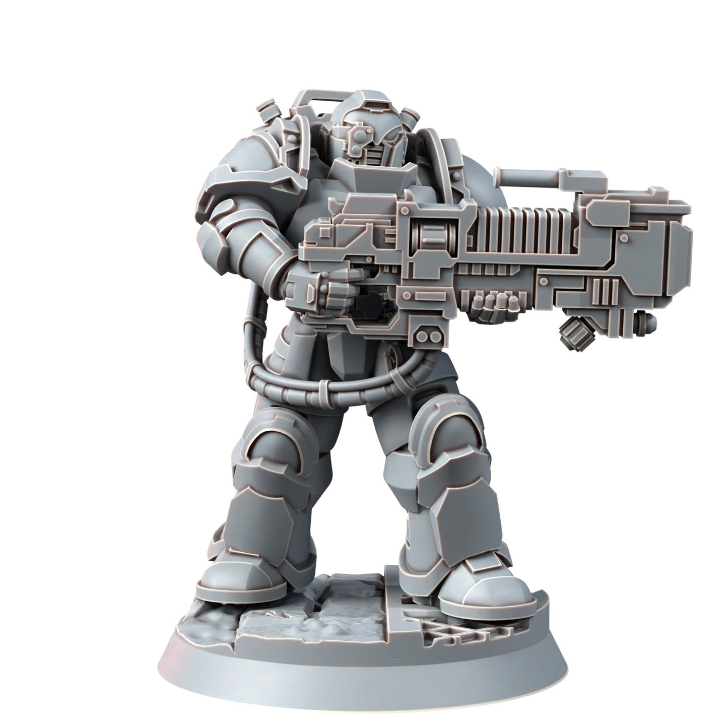 Space Knights Heavy Plasma Devastator (10 Units), proxy miniature, squad, 28mm heroic scale unpainted resin, view 3