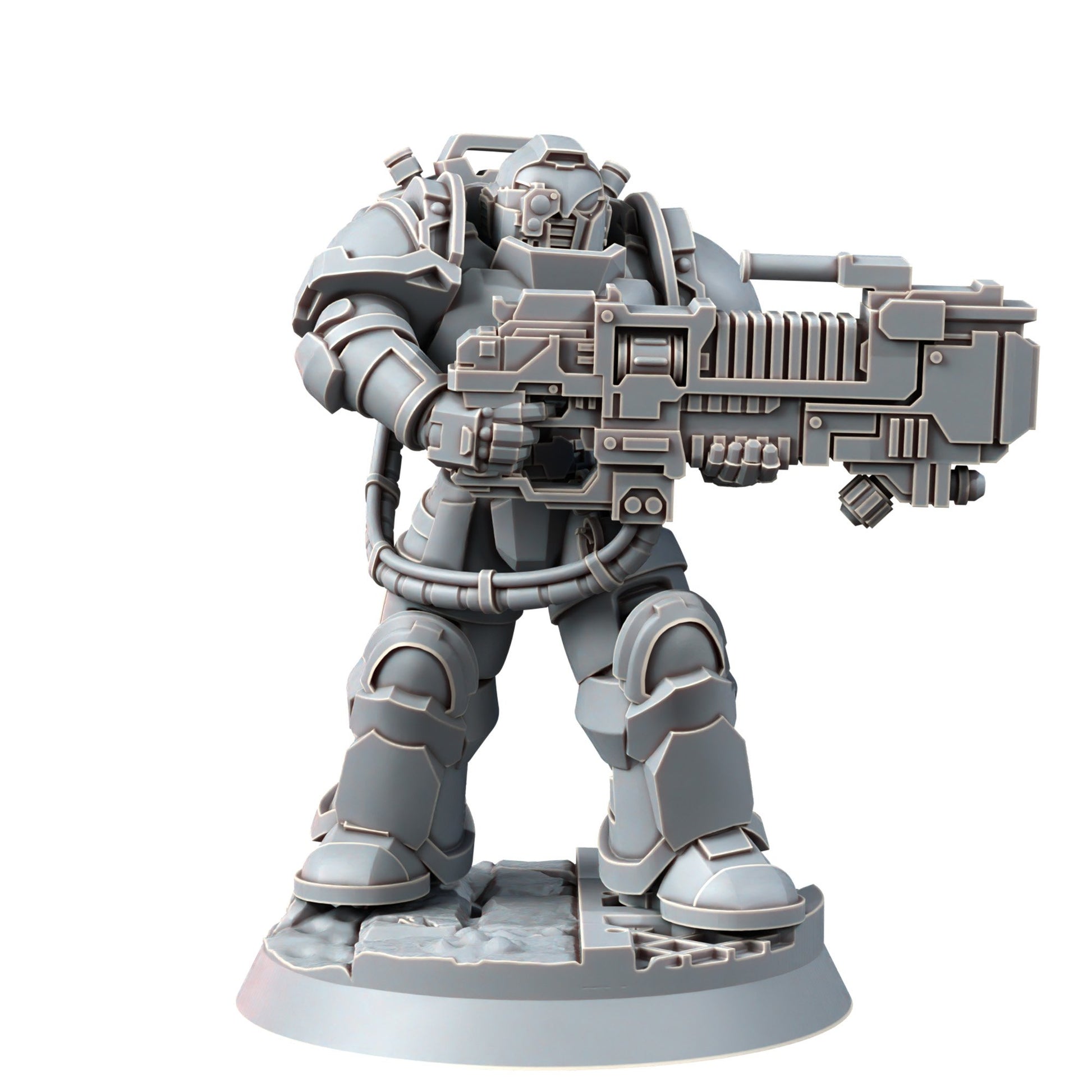 Space Knights Heavy Plasma Devastator (10 Units), proxy miniature, squad, 28mm heroic scale unpainted resin, view 3