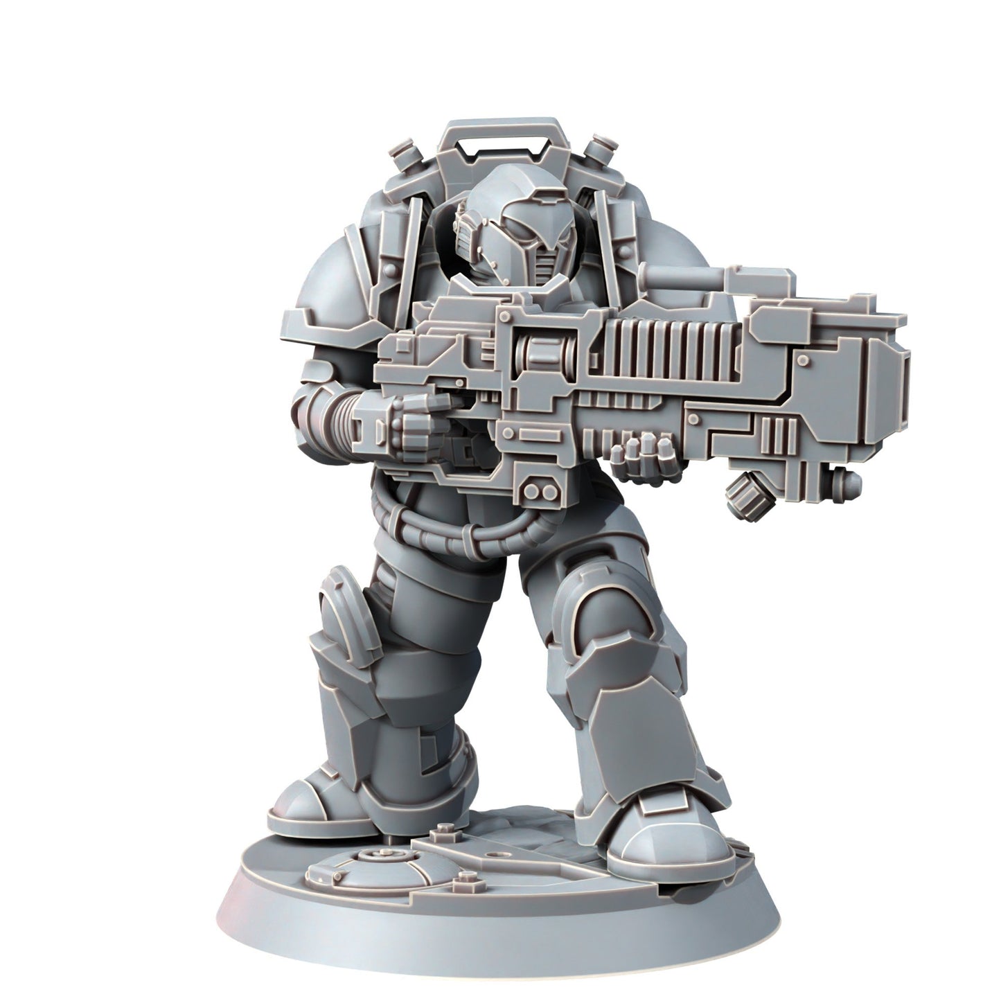 Space Knights Heavy Plasma Devastator (10 Units), proxy miniature, squad, 28mm heroic scale unpainted resin, view 5