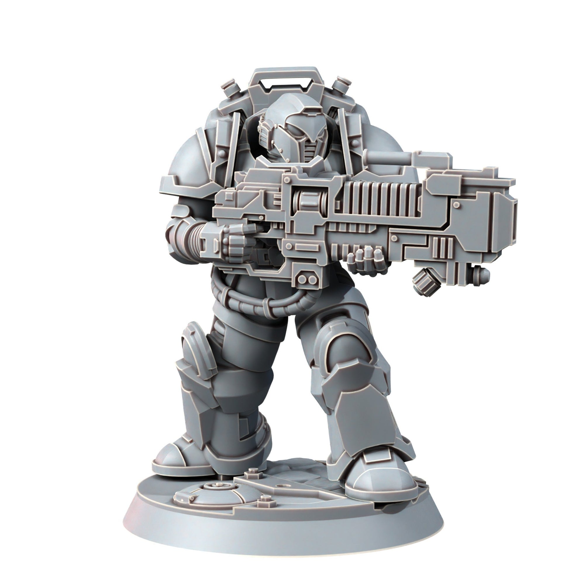 Space Knights Heavy Plasma Devastator (10 Units), proxy miniature, squad, 28mm heroic scale unpainted resin, view 5