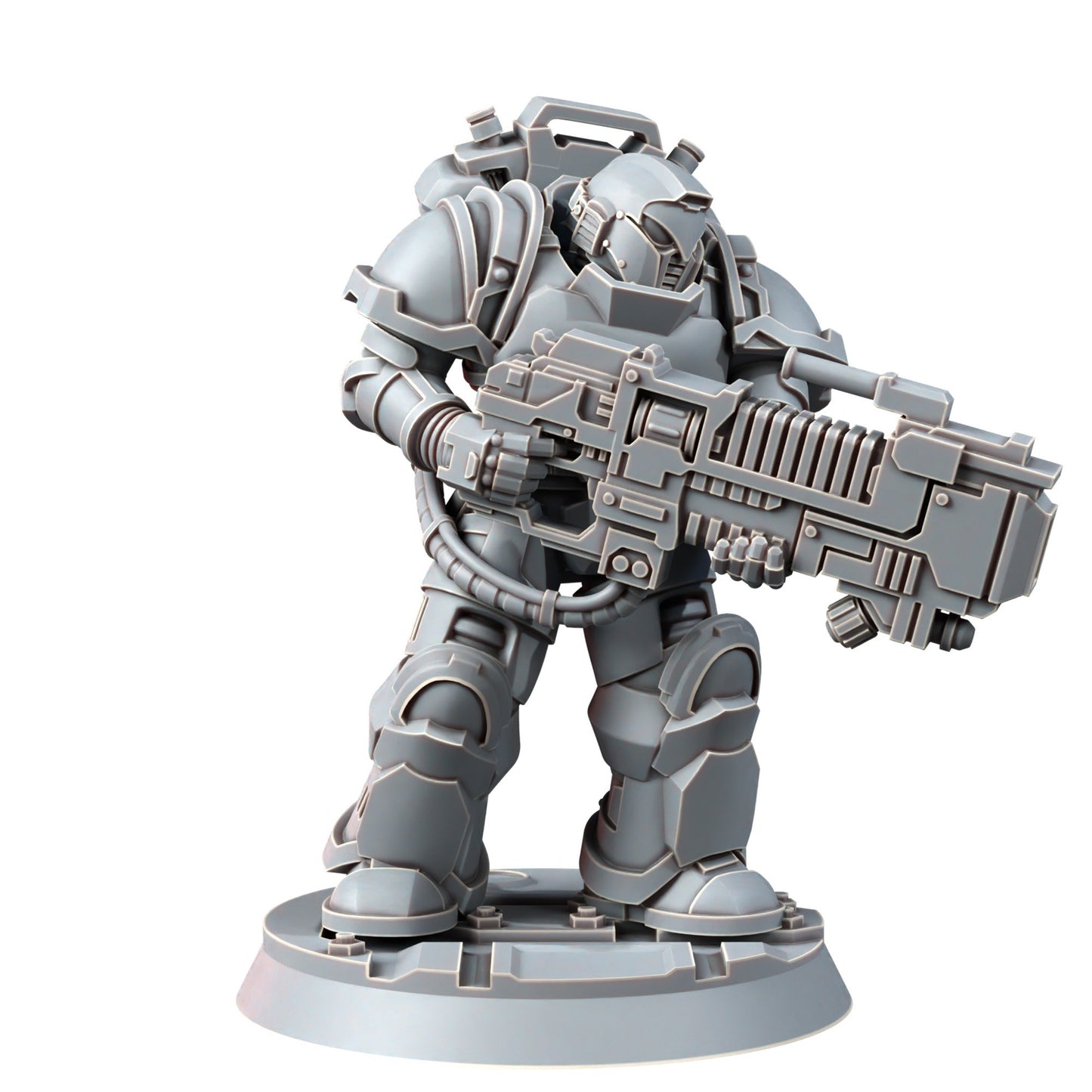 Space Knights Heavy Plasma Devastator (10 Units), proxy miniature, squad, 28mm heroic scale unpainted resin, view 6
