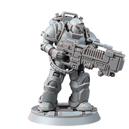 Space Knights Heavy Plasma Devastator (10 Units), proxy miniature, squad, 28mm heroic scale unpainted resin, view 6