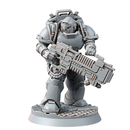 Space Knights Heavy Plasma Devastator (10 Units), proxy miniature, squad, 28mm heroic scale unpainted resin, view 7