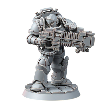 Space Knights Heavy Plasma Devastator (10 Units), proxy miniature, squad, 28mm heroic scale unpainted resin, view 8