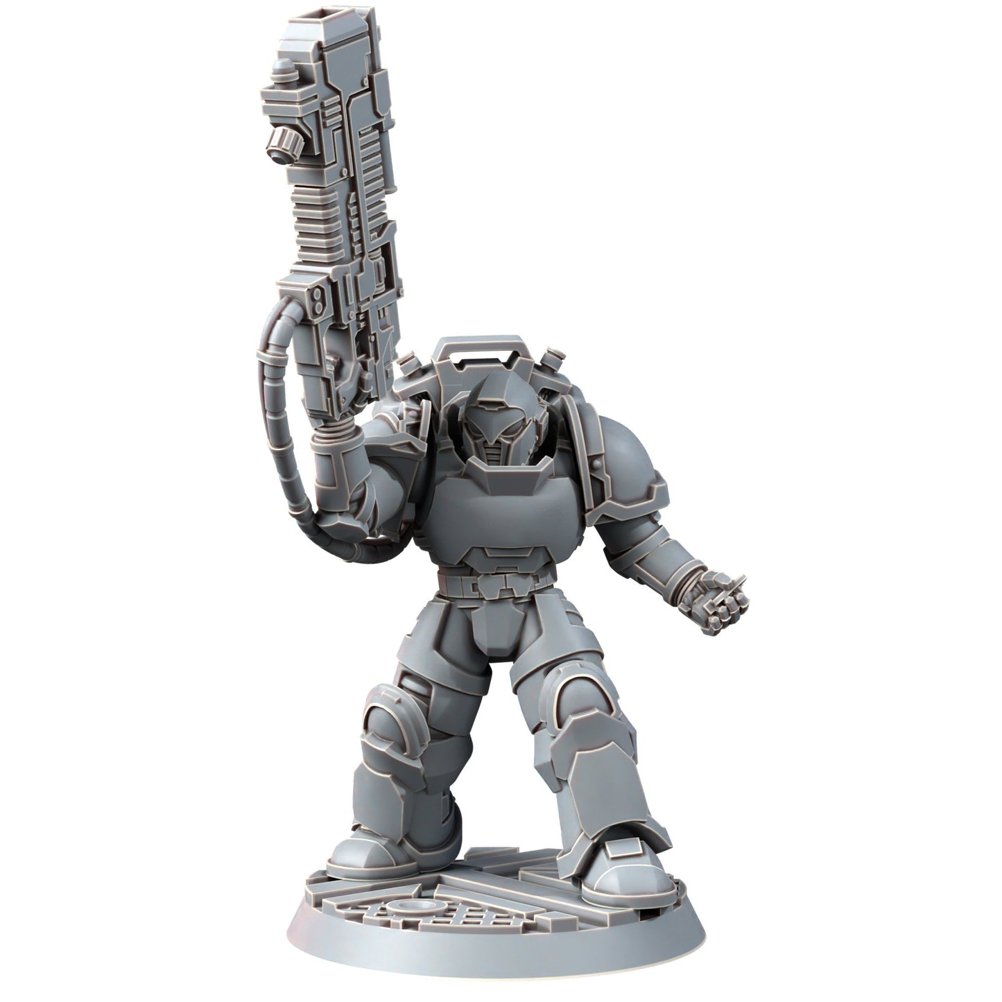 Space Knights Heavy Plasma Devastator (10 Units), proxy miniature, squad, 28mm heroic scale unpainted resin, view 9