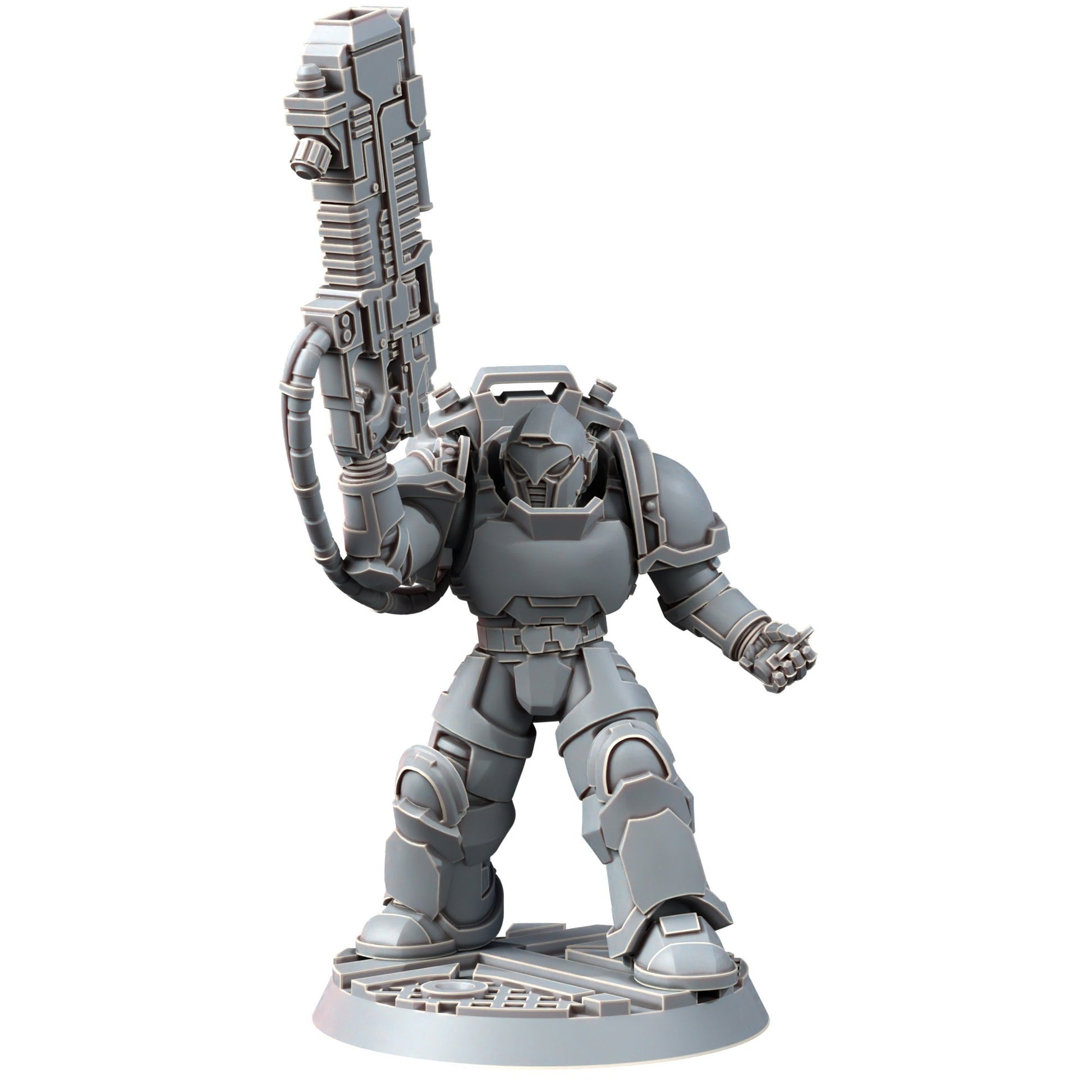 Space Knights Heavy Plasma Devastator (10 Units), proxy miniature, squad, 28mm heroic scale unpainted resin, view 9