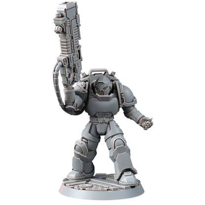 Space Knights Heavy Plasma Devastator (10 Units), proxy miniature, squad, 28mm heroic scale unpainted resin, view 9