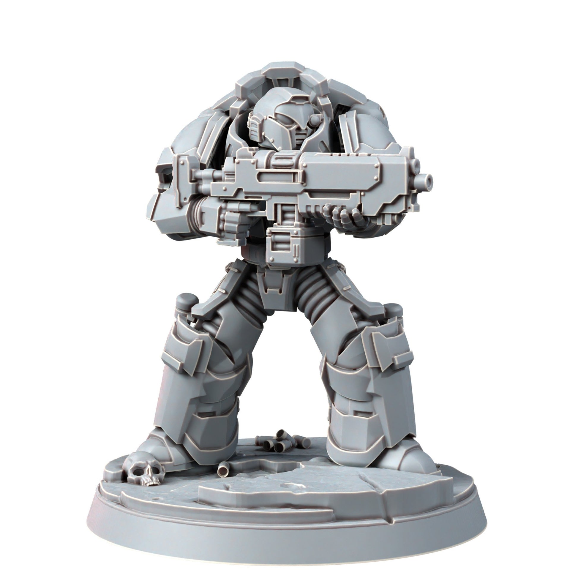 Space Knights Imperators Heavy Militum Bolter (5 Units), proxy miniature, squad, 28mm heroic scale unpainted resin, view 5