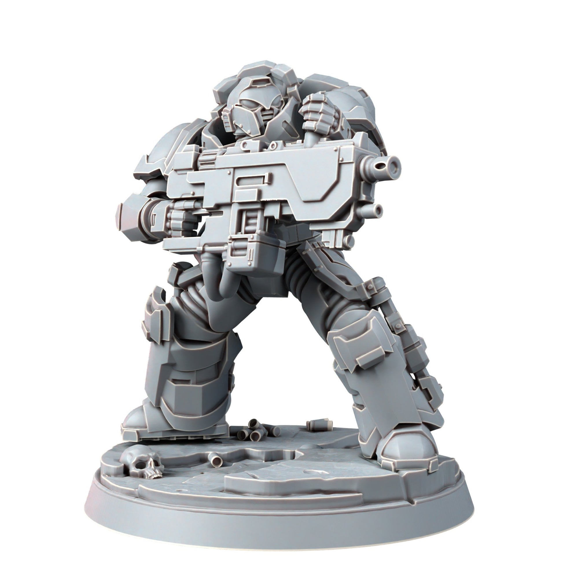 Space Knights Imperators Heavy Militum Bolter (5 Units), proxy miniature, squad, 28mm heroic scale unpainted resin, view 6