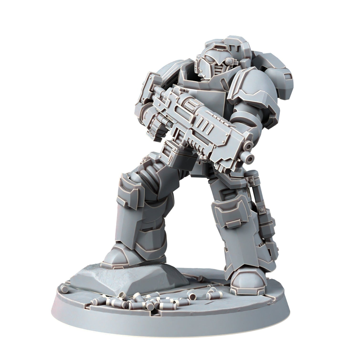 Space Knights Imperators Heavy Militum Bolter (5 Units), proxy miniature, squad, 28mm heroic scale unpainted resin, view 7