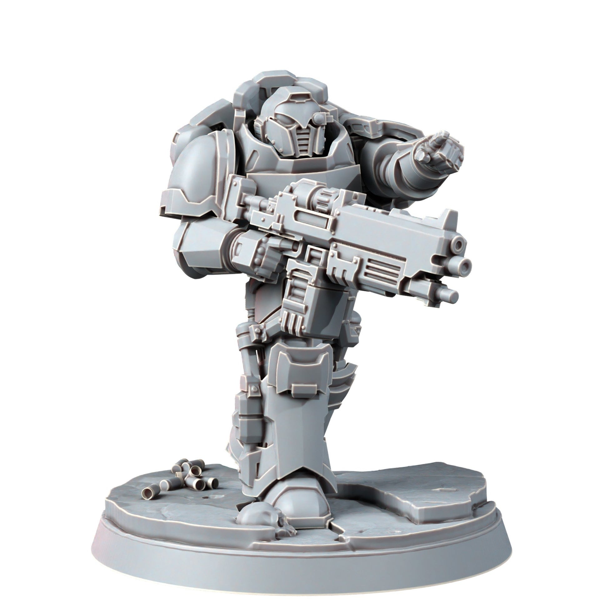 Space Knights Imperators Heavy Militum Executor (5 Units), proxy miniature, squad, 28mm heroic scale unpainted resin, view 3