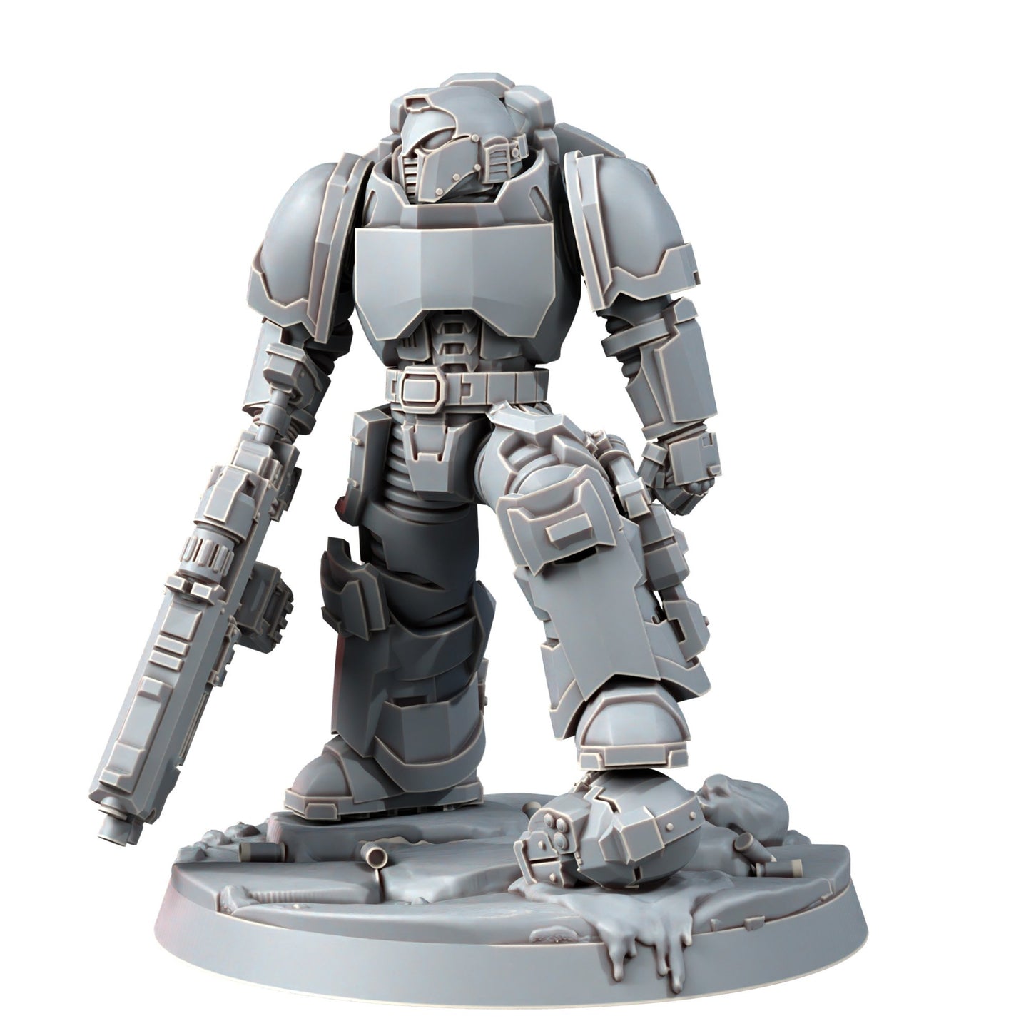 Space Knights Imperators Heavy Militum Executor (5 Units), proxy miniature, squad, 28mm heroic scale unpainted resin, view 4