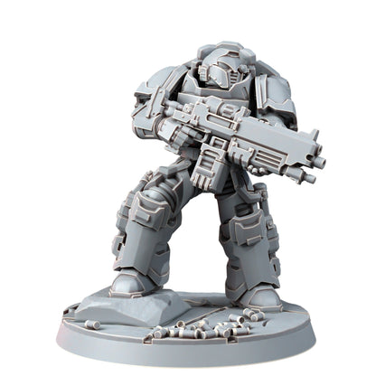 Space Knights Imperators Heavy Militum Executor (5 Units), proxy miniature, squad, 28mm heroic scale unpainted resin, view 5