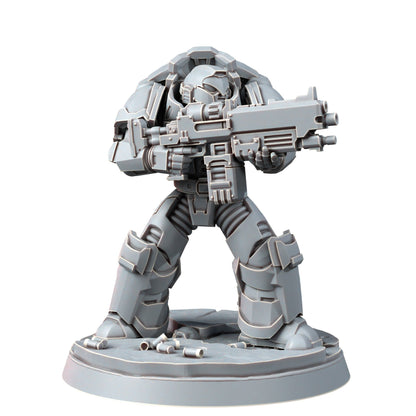 Space Knights Imperators Heavy Militum Executor (5 Units), proxy miniature, squad, 28mm heroic scale unpainted resin, view 6
