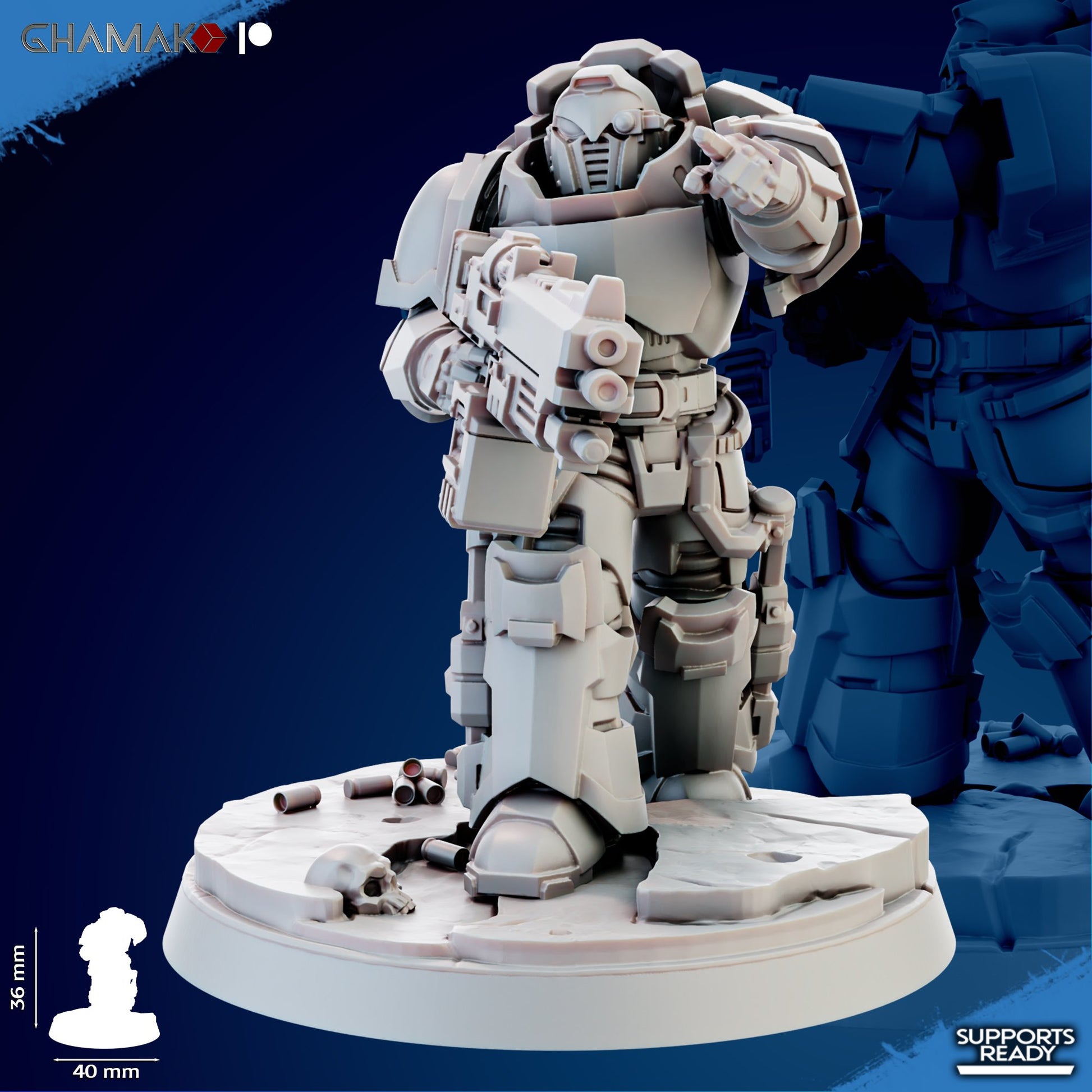 Space Knights Imperators Heavy Militum Executor (5 Units), proxy miniature, squad, 28mm heroic scale unpainted resin, view 8
