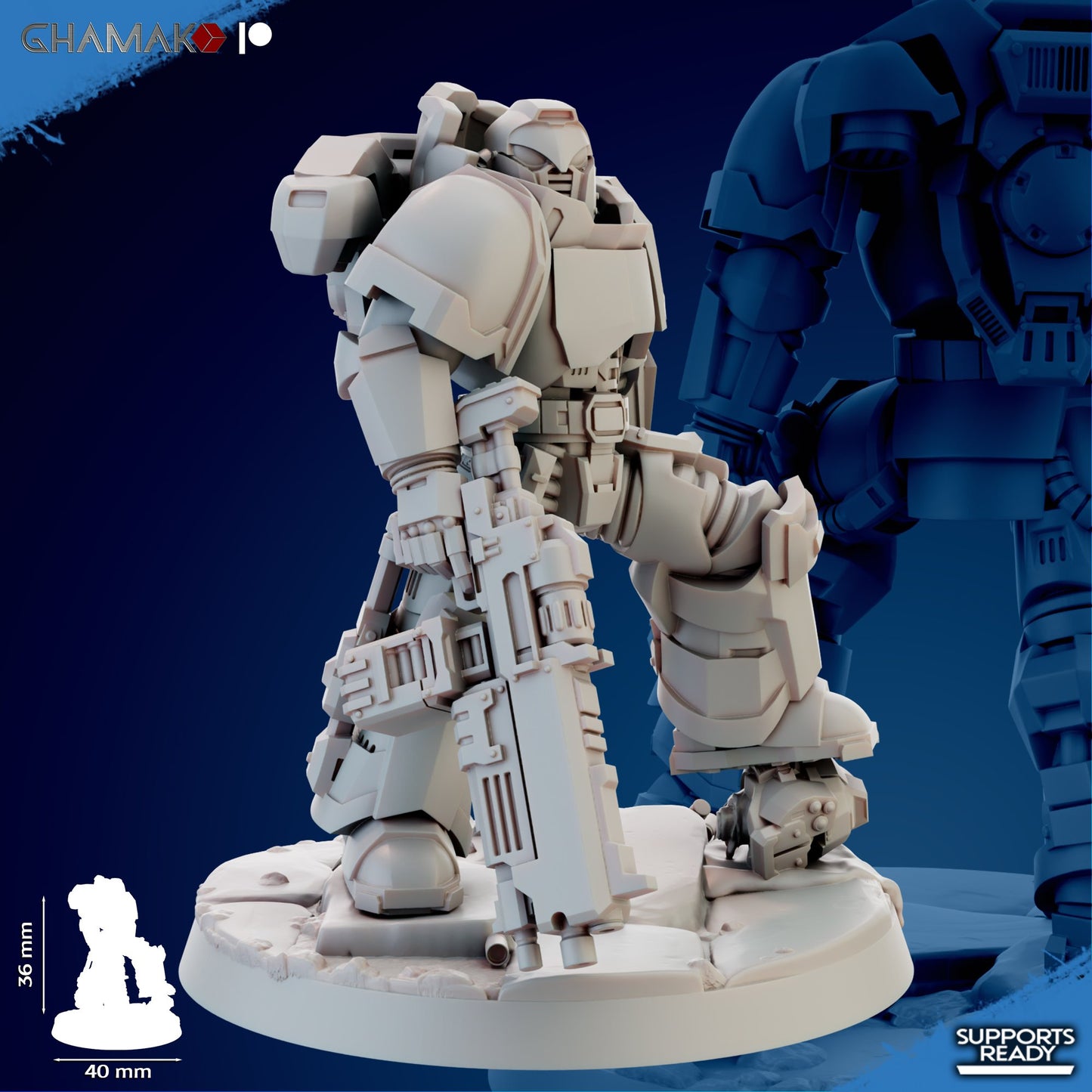 Space Knights Imperators Heavy Militum Executor (5 Units), proxy miniature, squad, 28mm heroic scale unpainted resin, view 9