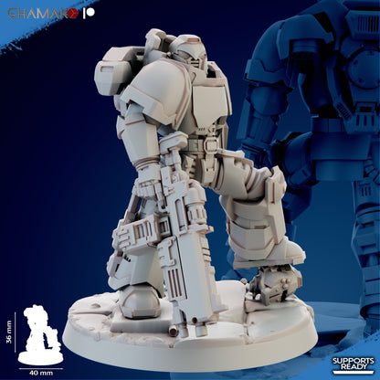 Space Knights Imperators Heavy Militum Executor (5 Units), proxy miniature, squad, 28mm heroic scale unpainted resin, view 9
