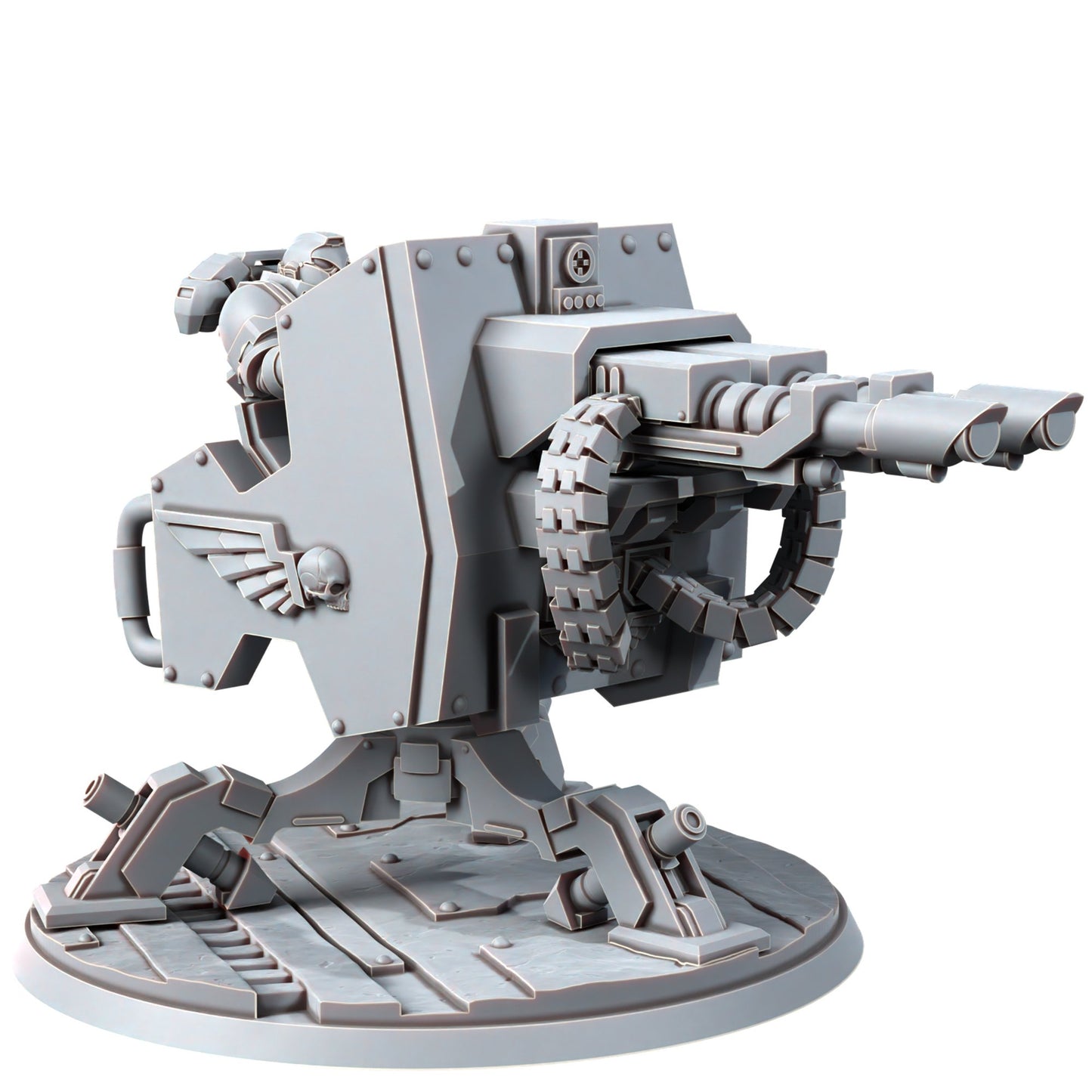 Space Knights Tarantula Platform, proxy miniature, 28mm heroic scale unpainted resin, view 2