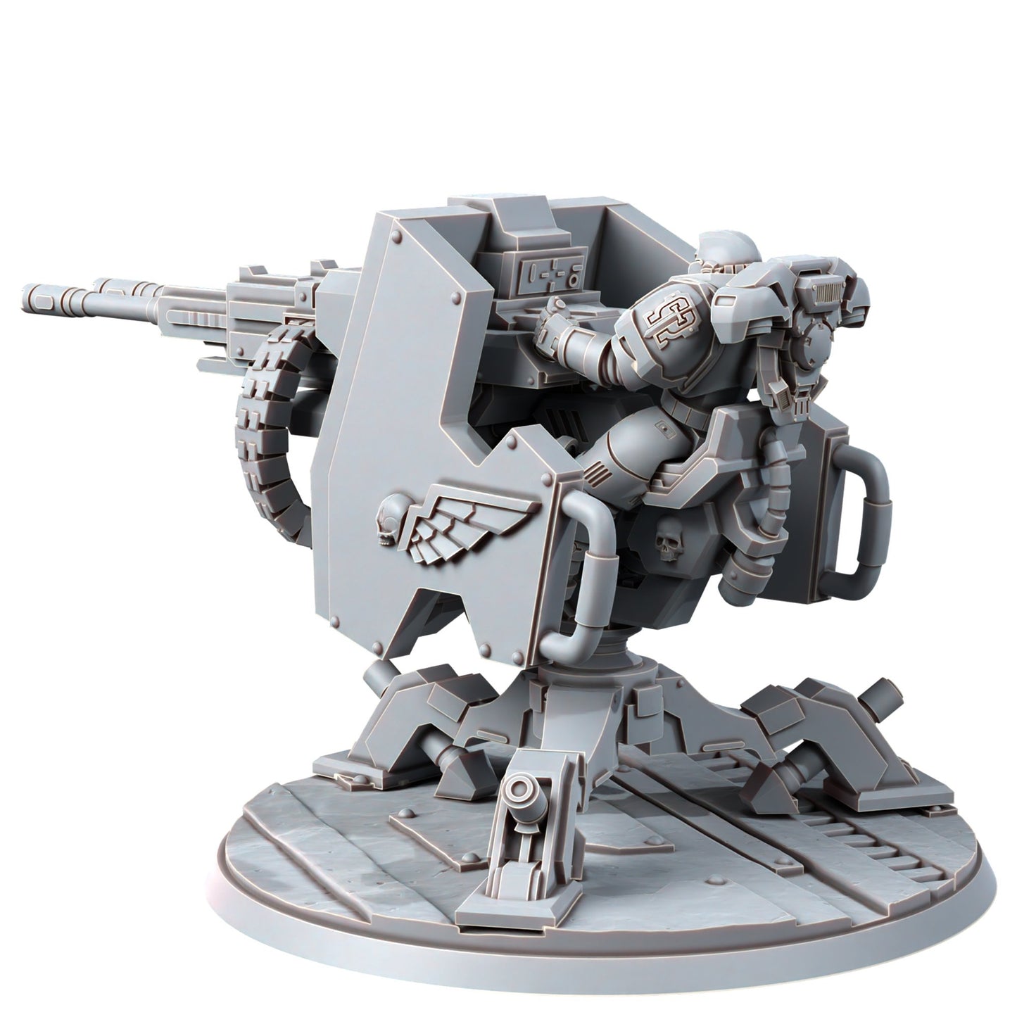 Space Knights Tarantula Platform, proxy miniature, 28mm heroic scale unpainted resin, view 3