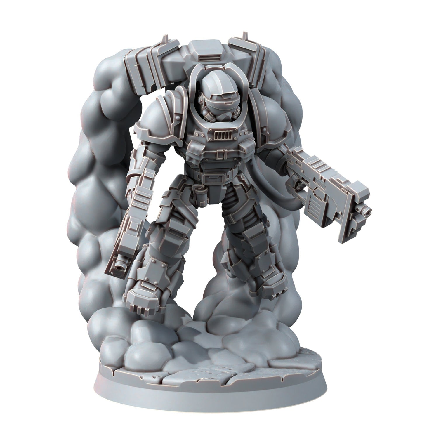 Space Knights Thunder Strikers With Bolters (3 Units), proxy miniature, squad, 28mm heroic scale unpainted resin, view 3