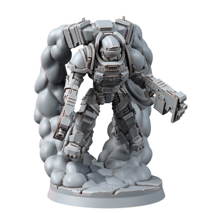 Space Knights Thunder Strikers With Bolters (3 Units), proxy miniature, squad, 28mm heroic scale unpainted resin, view 3