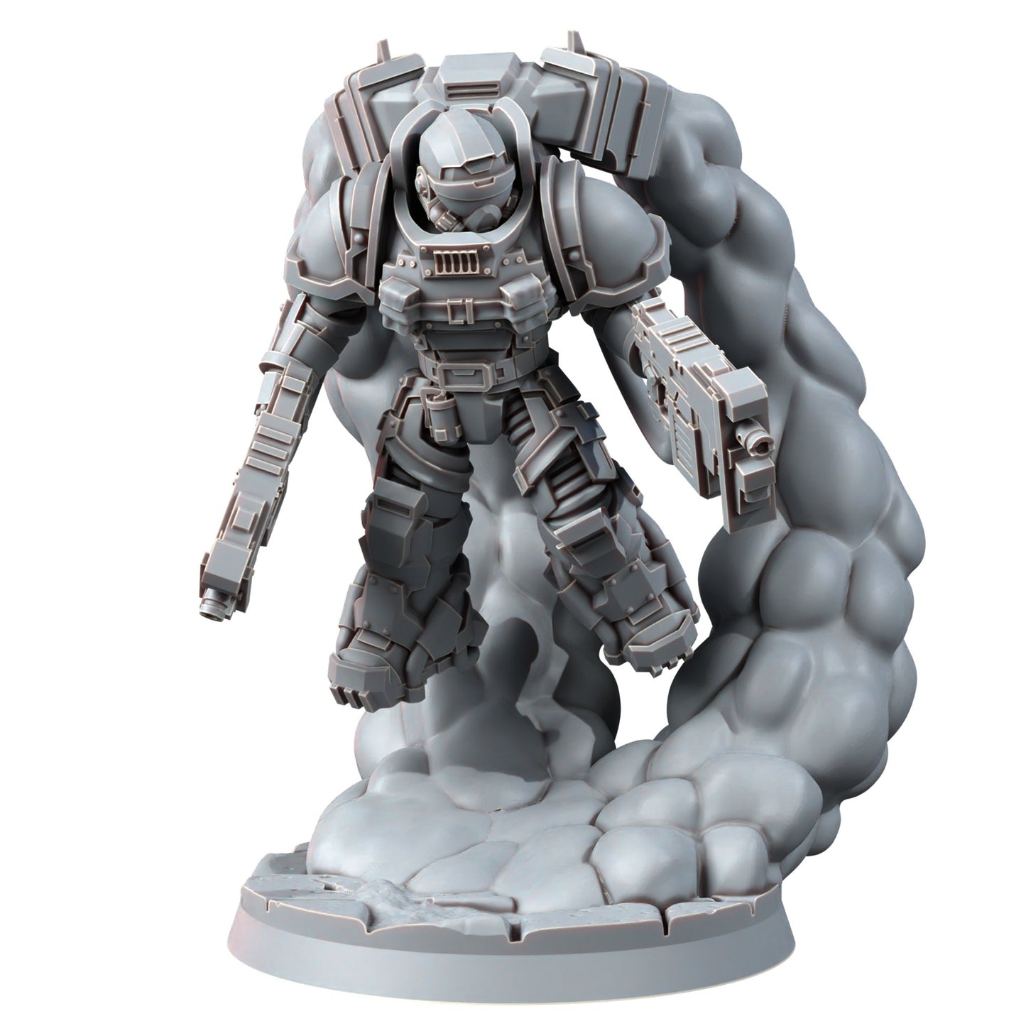 Space Knights Thunder Strikers With Bolters (3 Units), proxy miniature, squad, 28mm heroic scale unpainted resin, view 4