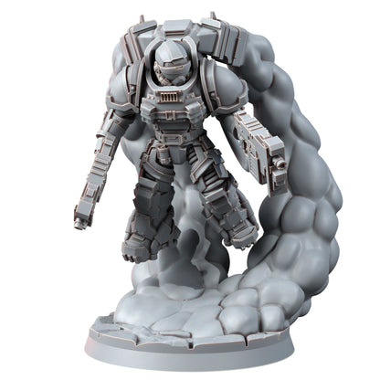 Space Knights Thunder Strikers With Bolters (3 Units), proxy miniature, squad, 28mm heroic scale unpainted resin, view 4