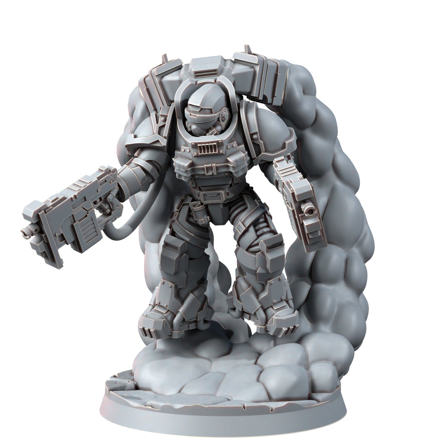Space Knights Thunder Strikers With Bolters (3 Units), proxy miniature, squad, 28mm heroic scale unpainted resin, view 5