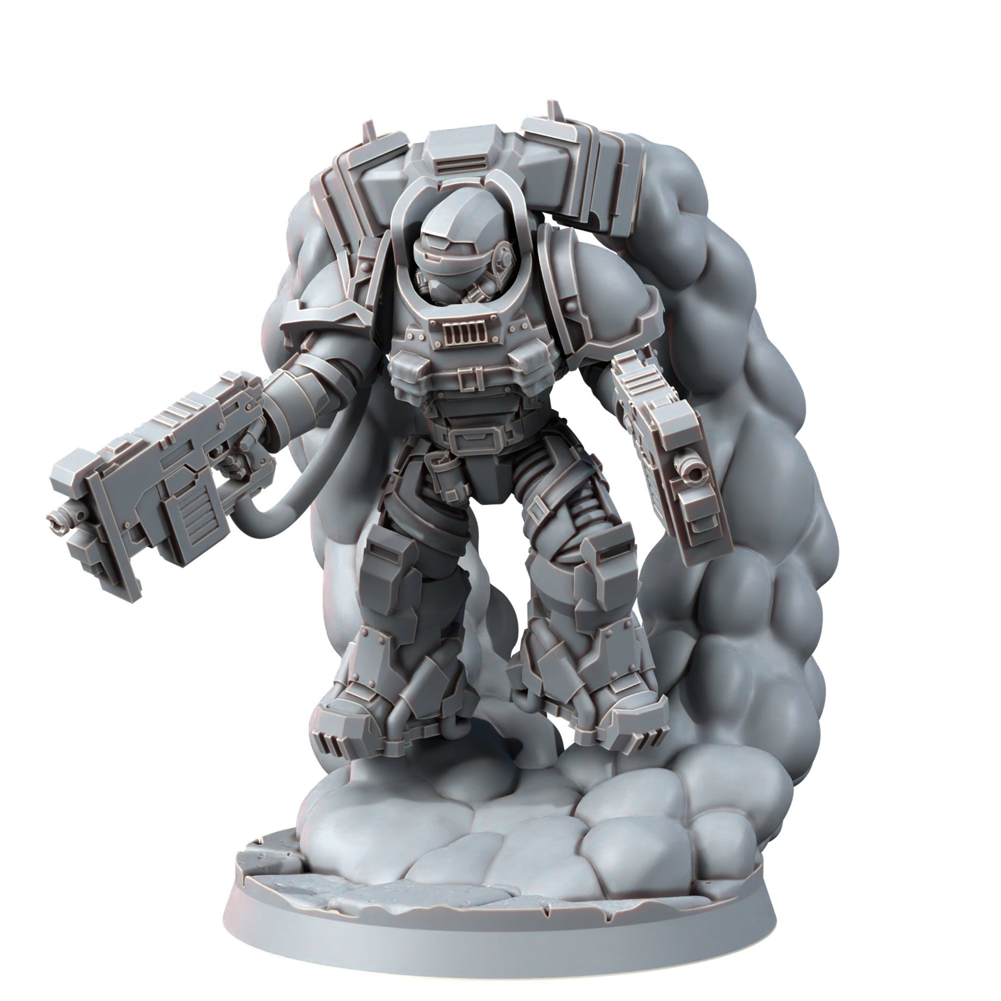 Space Knights Thunder Strikers With Bolters (3 Units), proxy miniature, squad, 28mm heroic scale unpainted resin, view 5